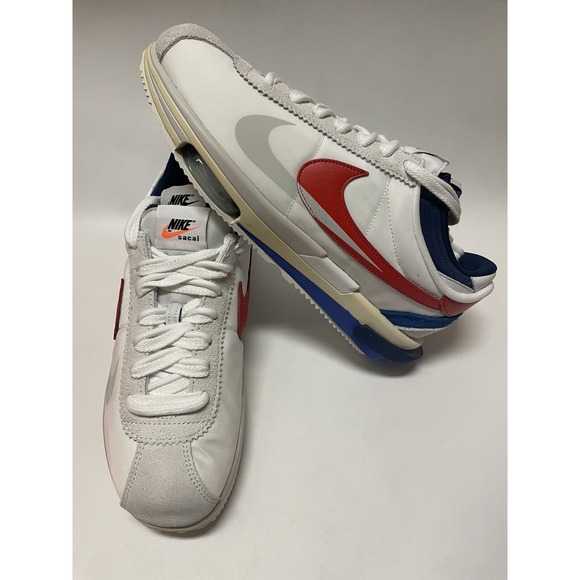 Nike x Sacai Zoom Cortez 4.0 OG White Red Blue DQ0581-100 Men\'s Size 11 US main image 6